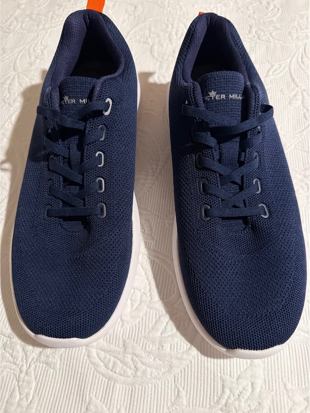Peter Millar Navy Knit Upper Sneakers Size 10.5 US